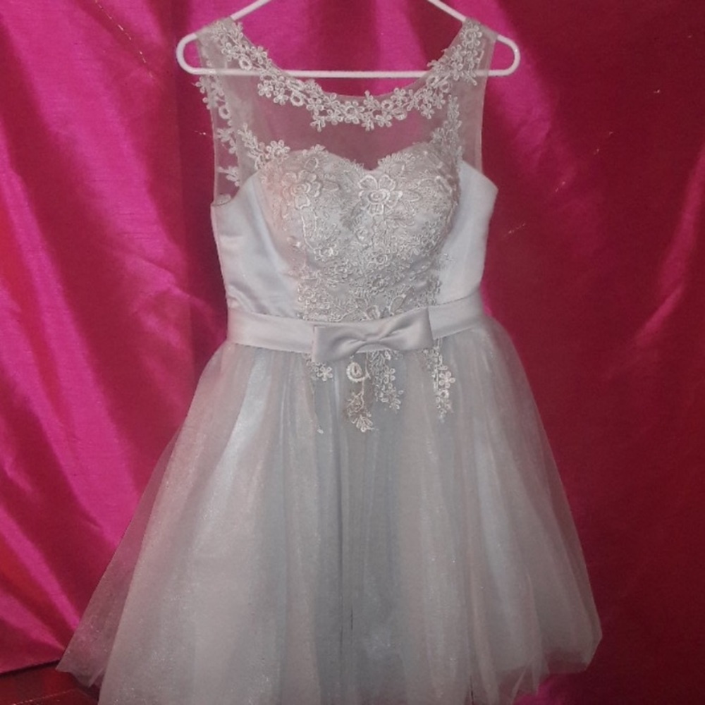 Silver homecoming/party dress